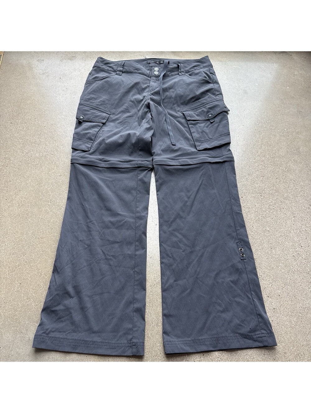 prAna Pants Women's Sz 8 Short Sage Convertible Straight Leg Gray Outdoor